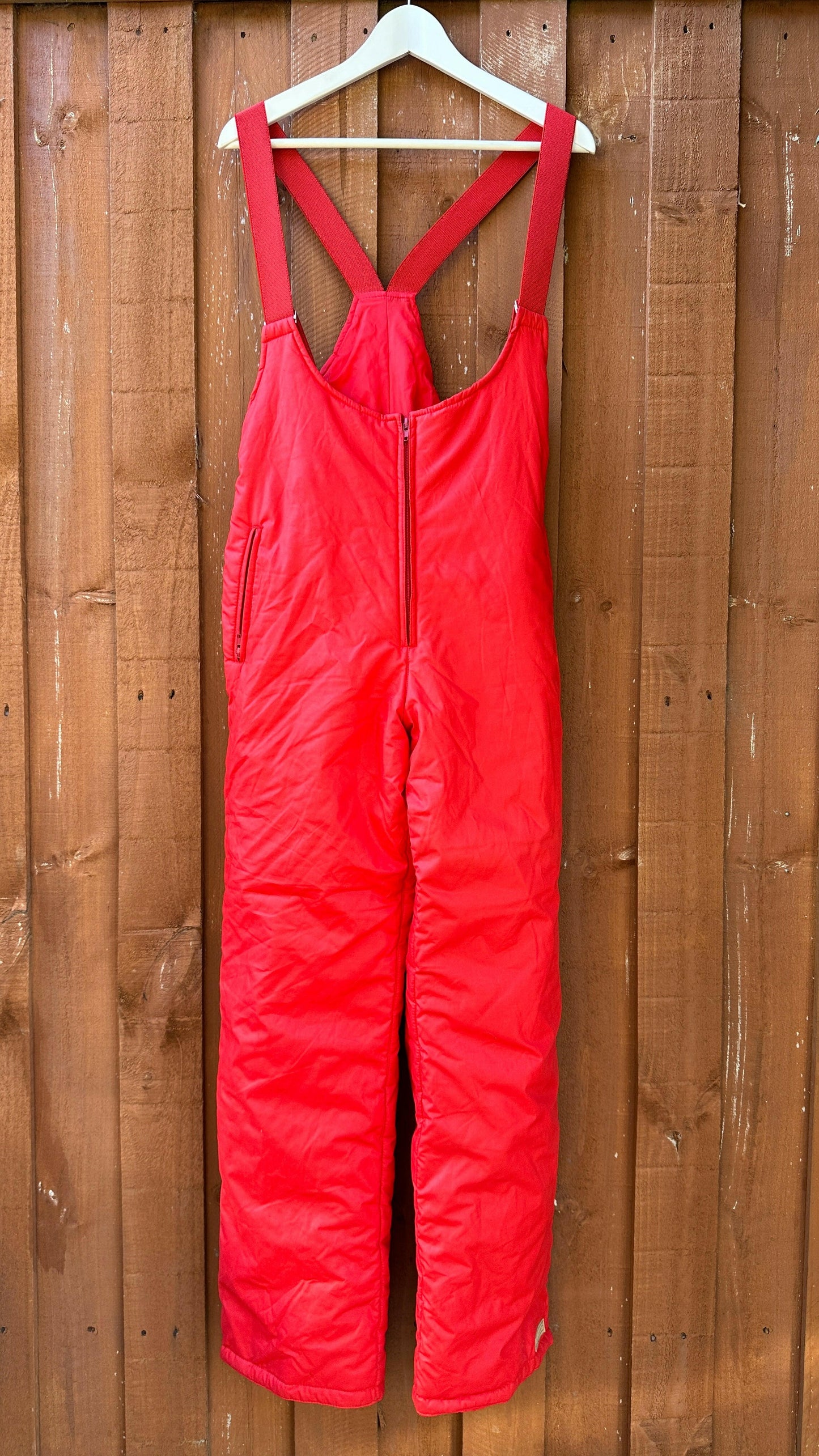 Mcross Red Vintage Snow Suit Overalls.