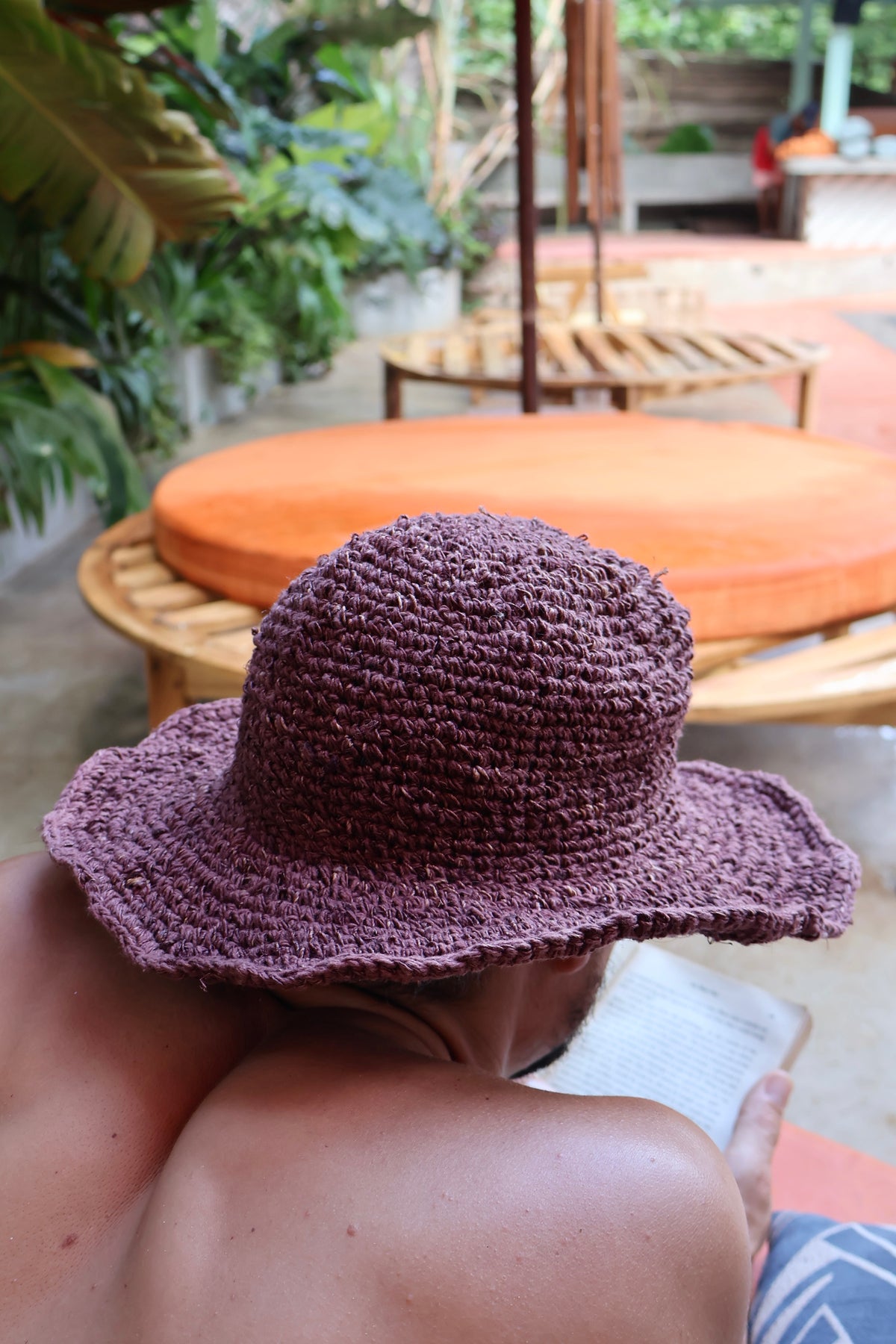 Brown Hemp Hat - Wide Brim