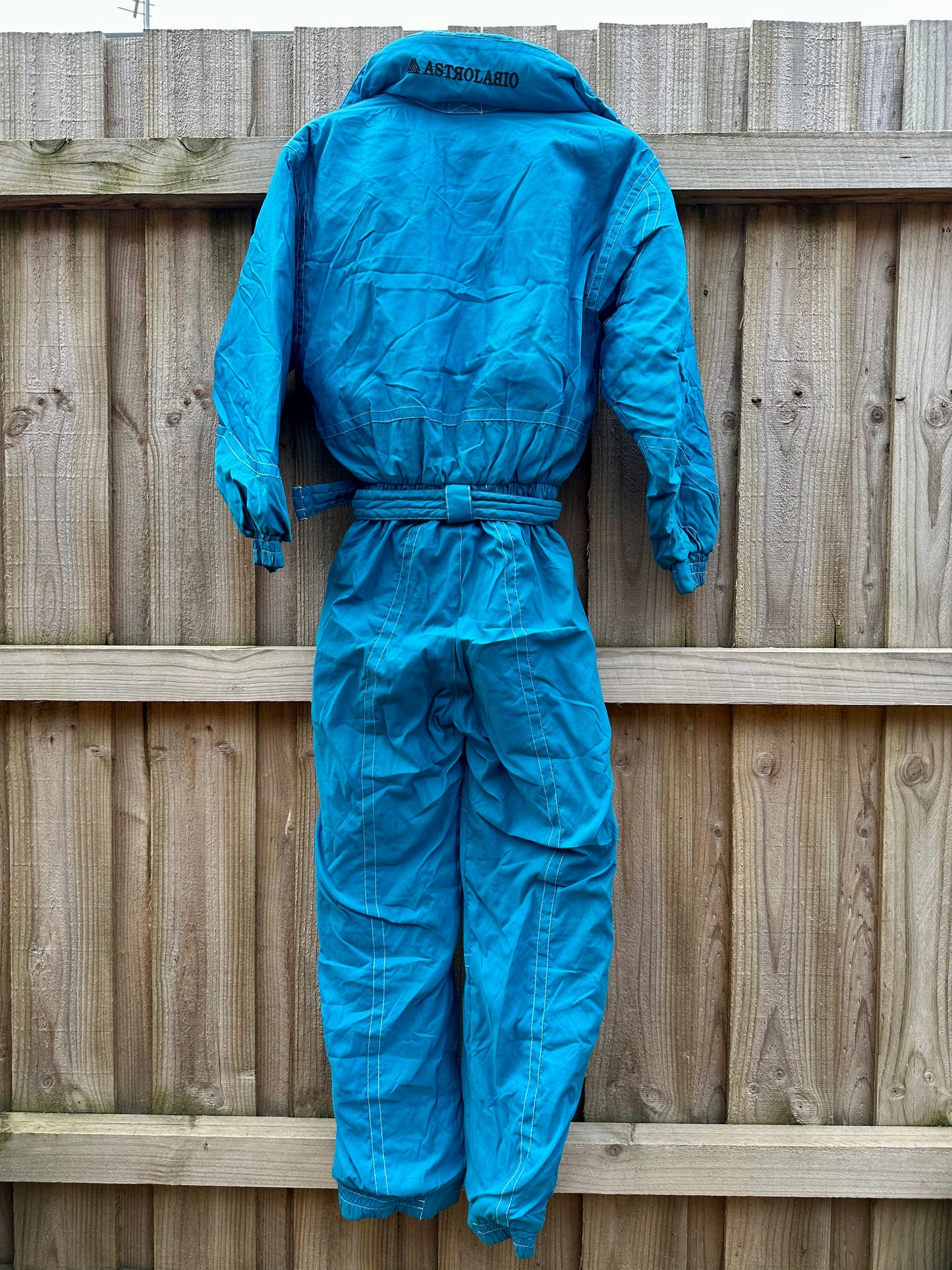 Blue Contrast Stitch Retro Snow Suit.