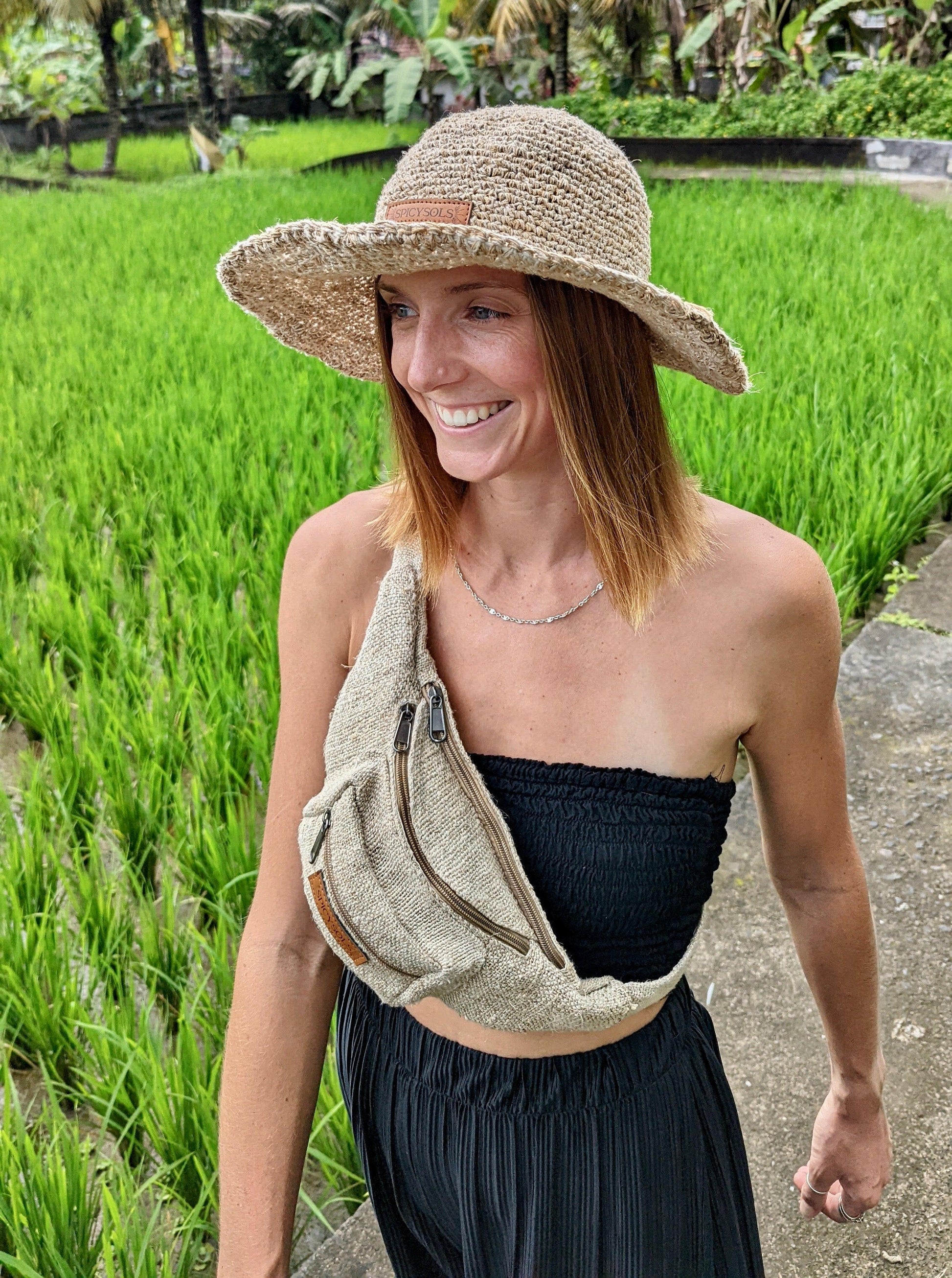 Hemp Bum Bag - Beige.