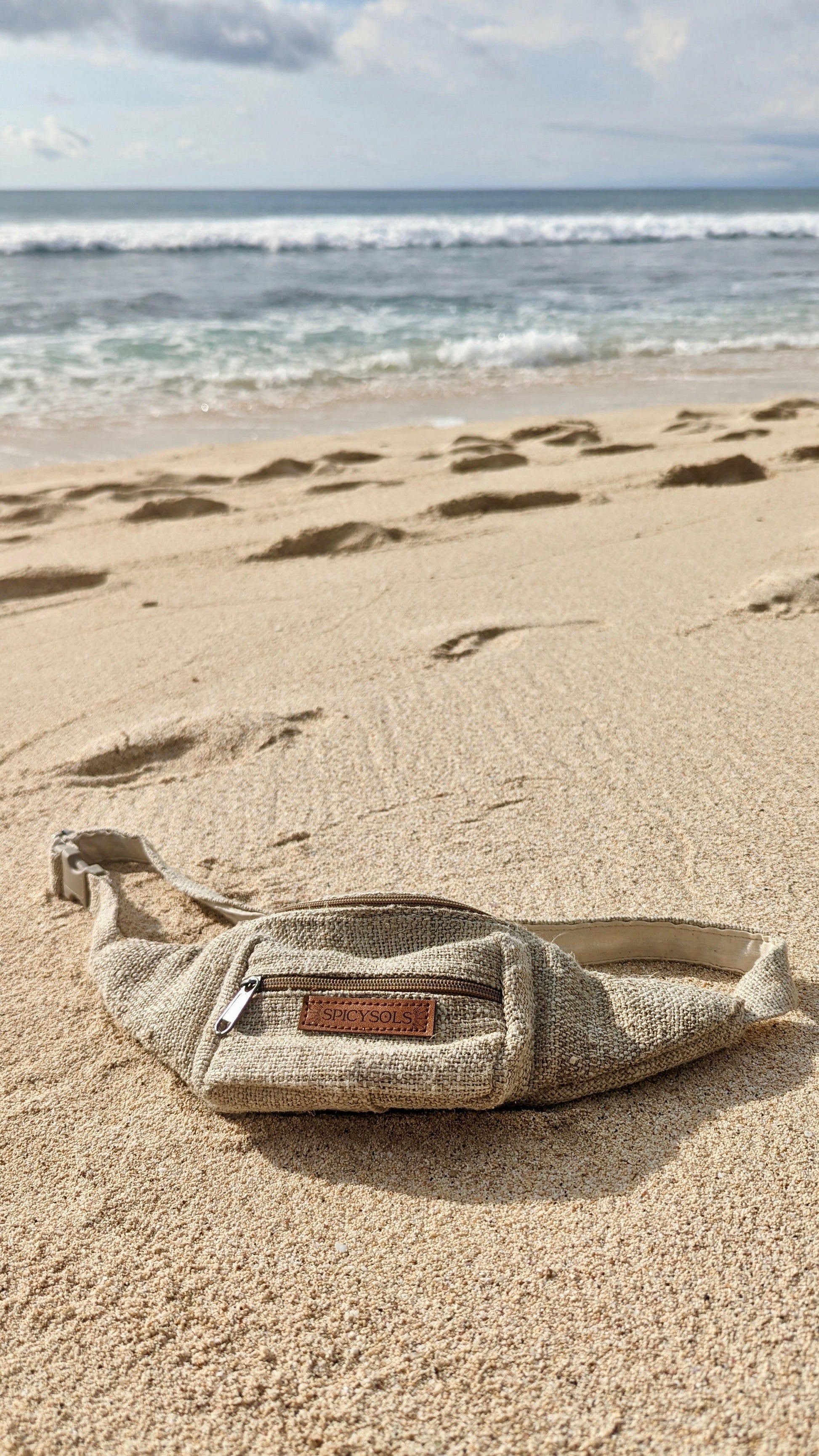 Hemp Bum Bag - Beige.