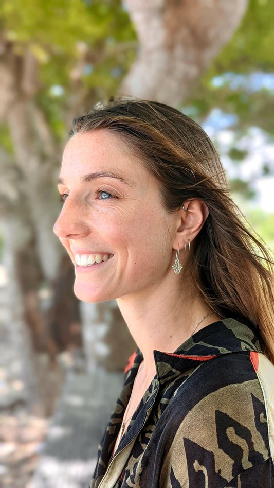 Hamsa/Hand of Fatima Dangle Earrings.