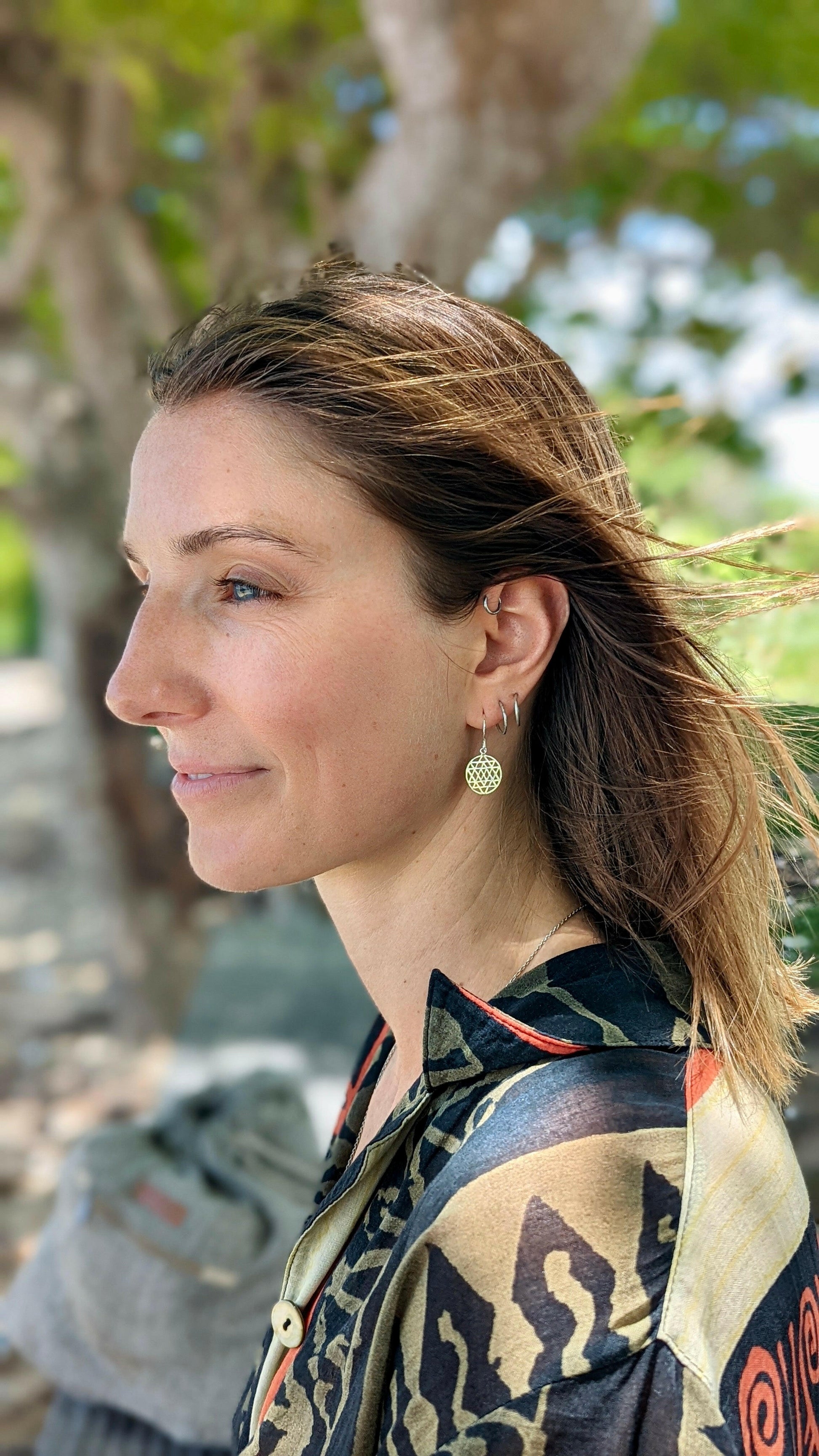 Shree Yantra Dangle Earrings.