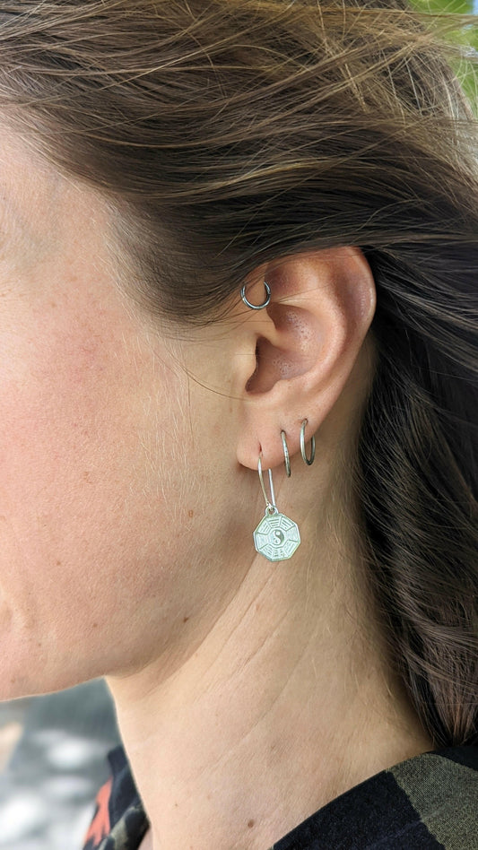 Yin Yang Dangle Earrings - Polished.
