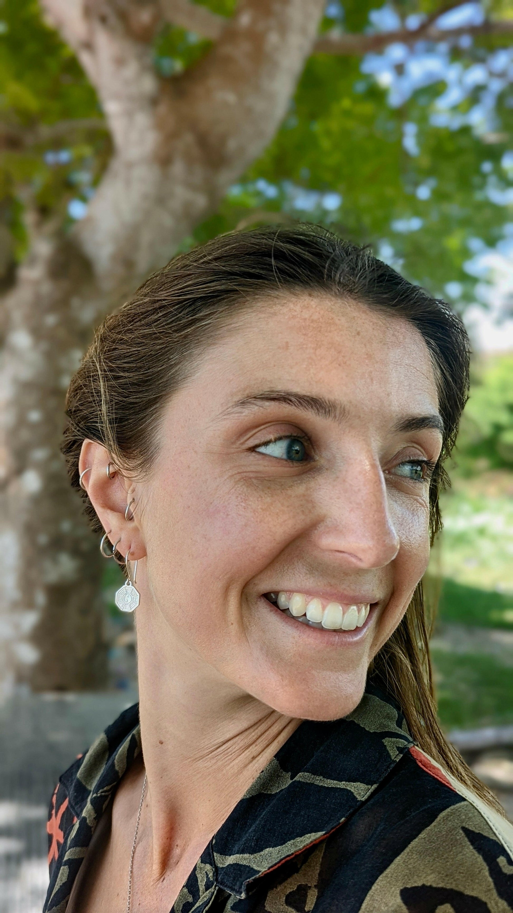 Yin Yang Dangle Earrings - Polished.