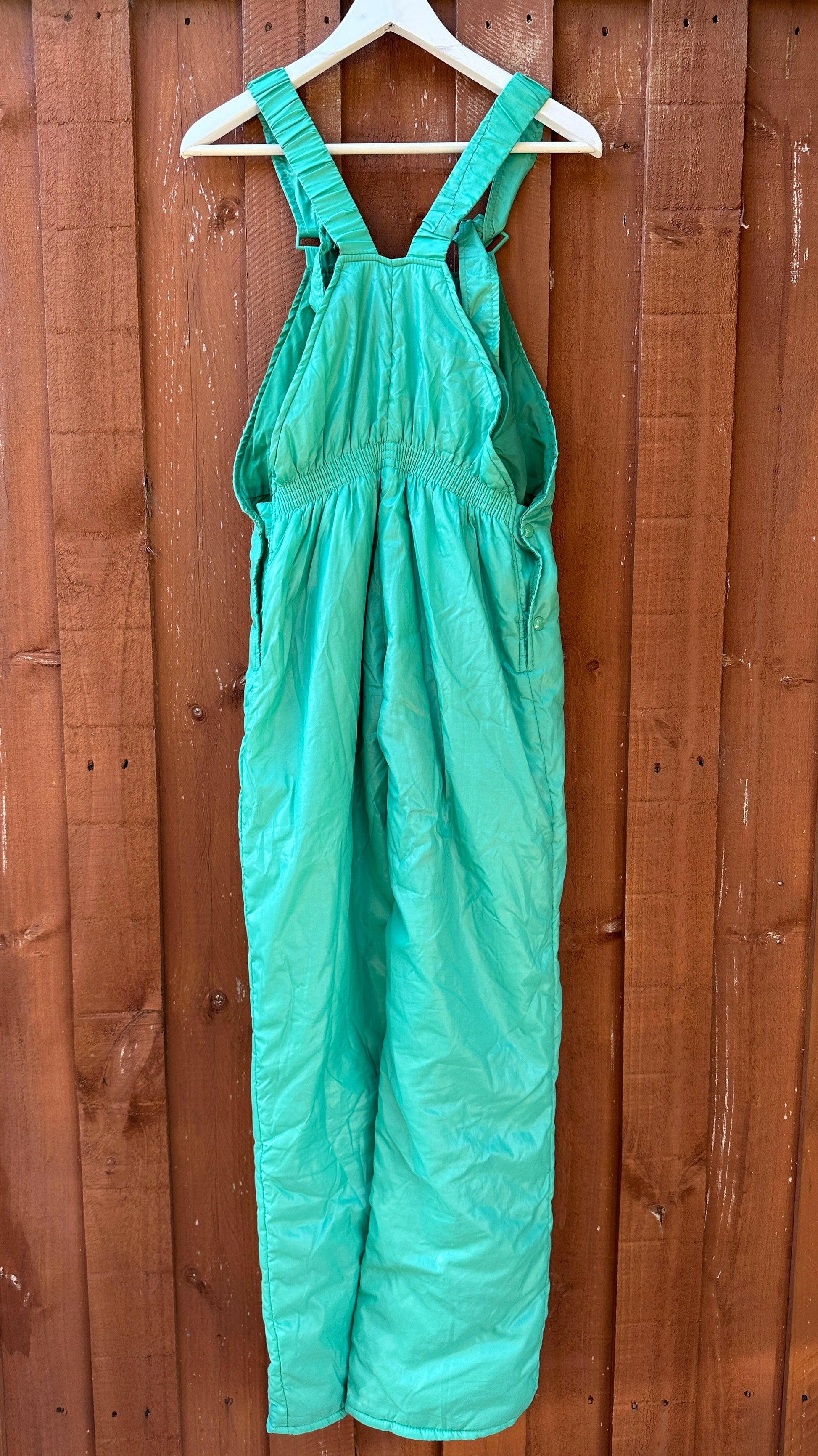 Mint Green Vintage Ski Overalls.