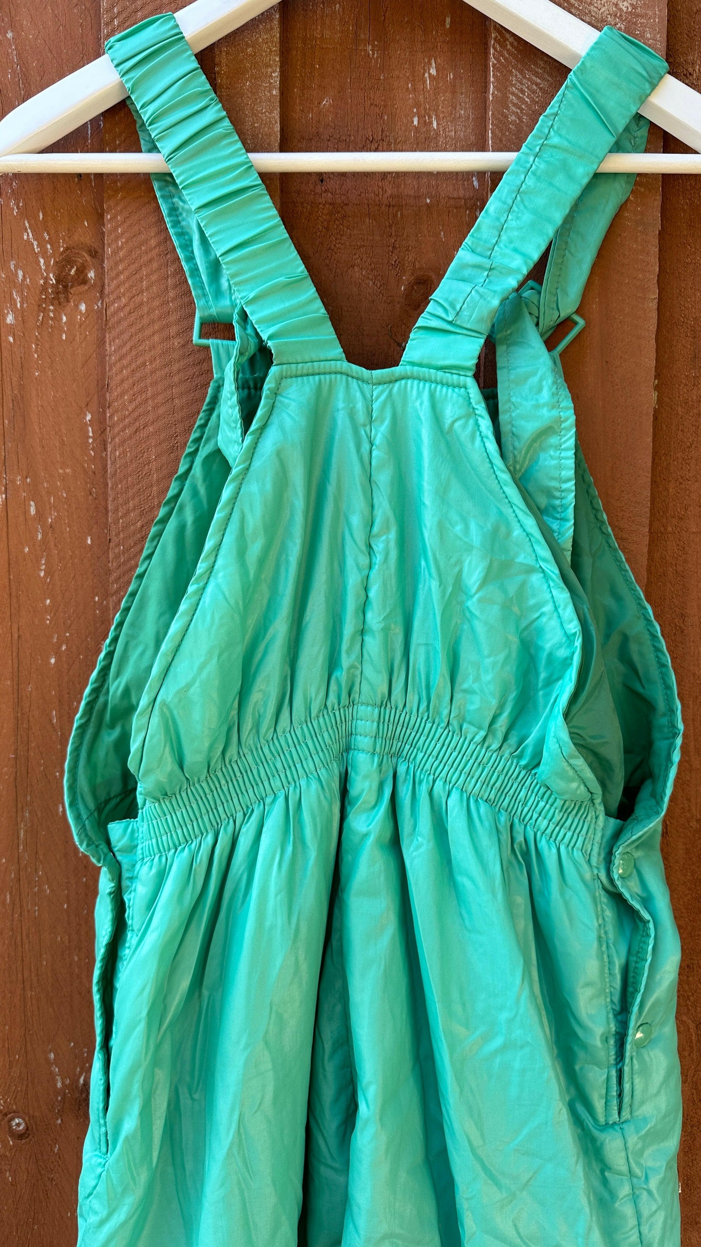 Mint Green Vintage Ski Overalls.