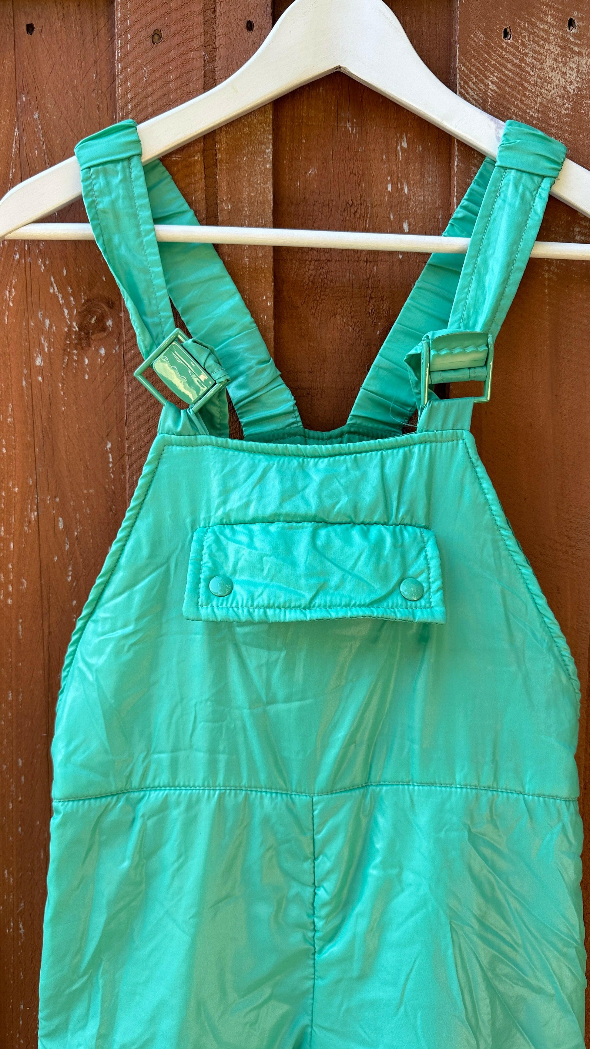 Mint Green Vintage Ski Overalls.