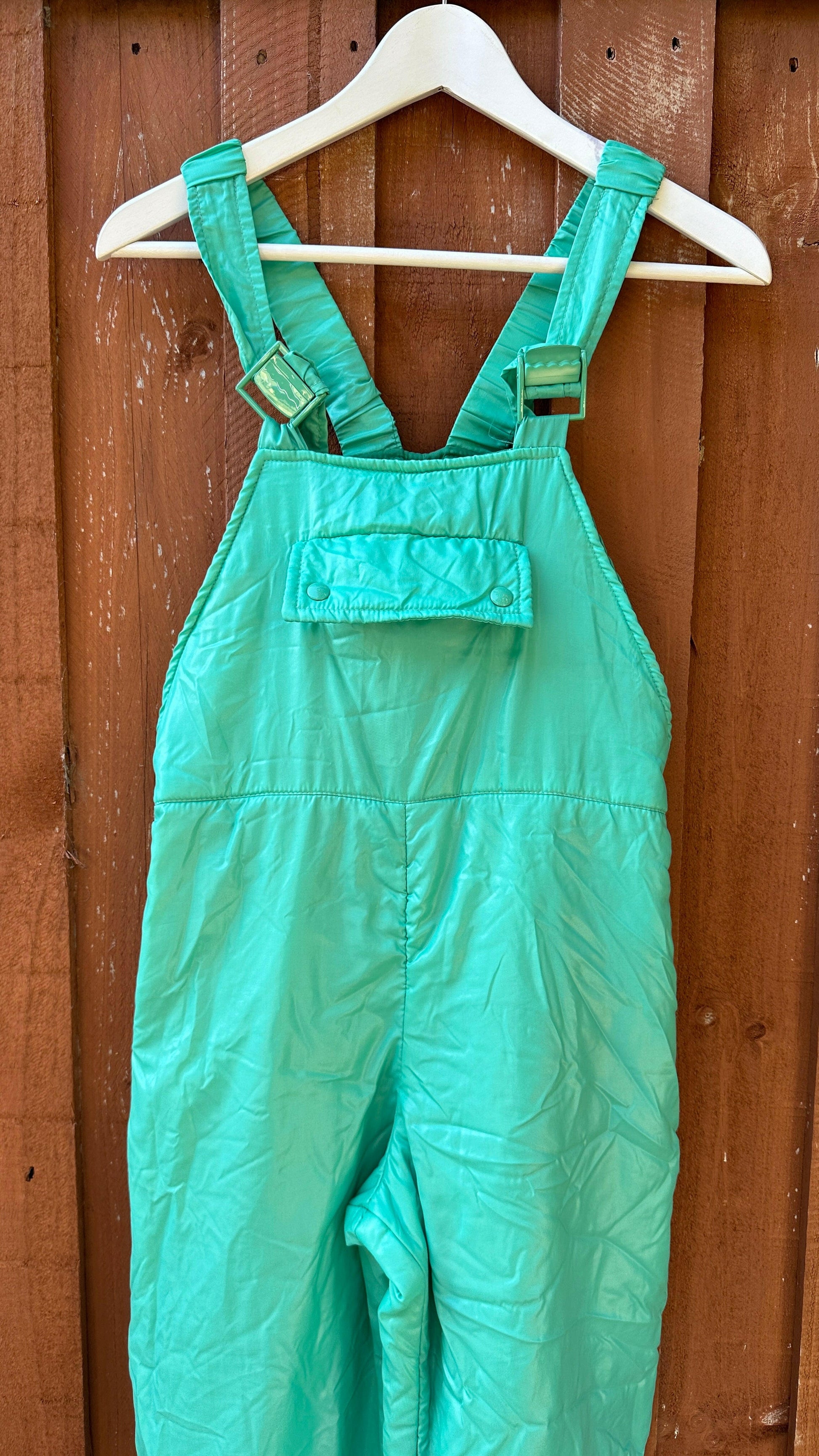 Mint Green Vintage Ski Overalls.