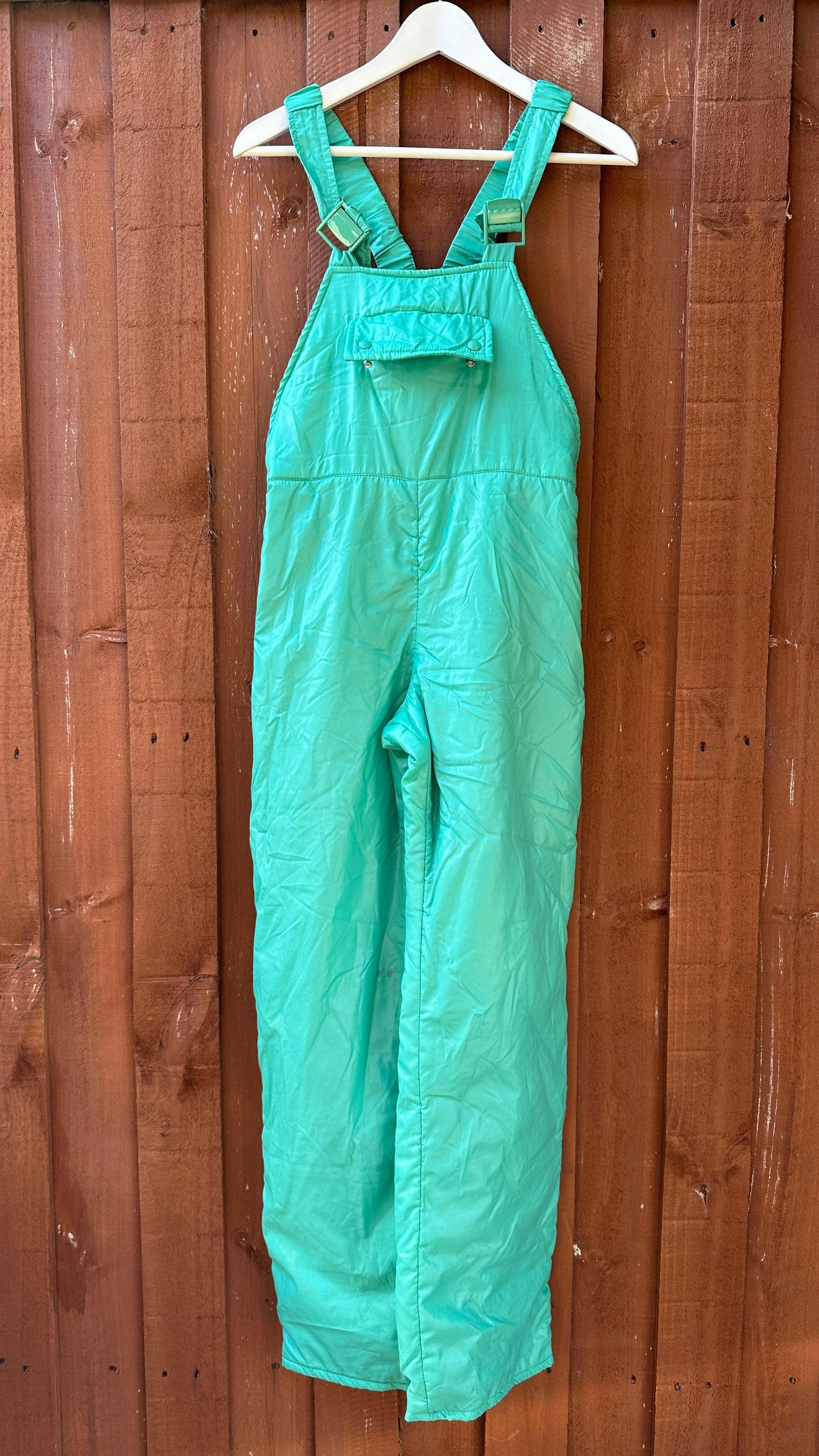 Mint Green Vintage Ski Overalls.