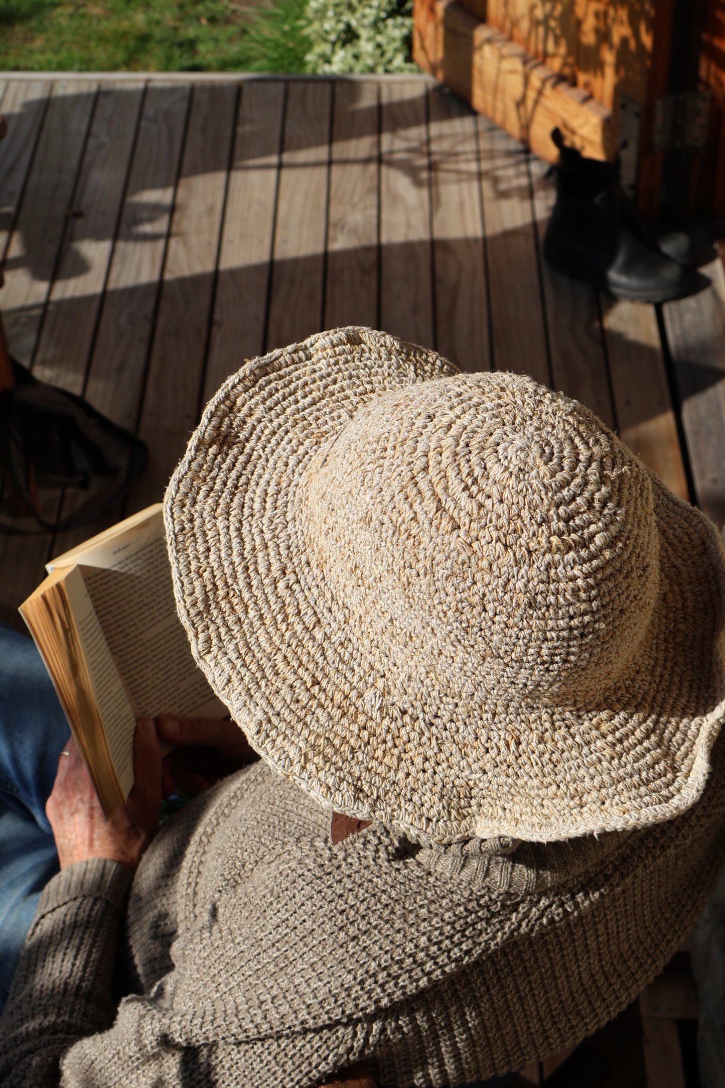 Beige Hemp Hat - Wide Brim