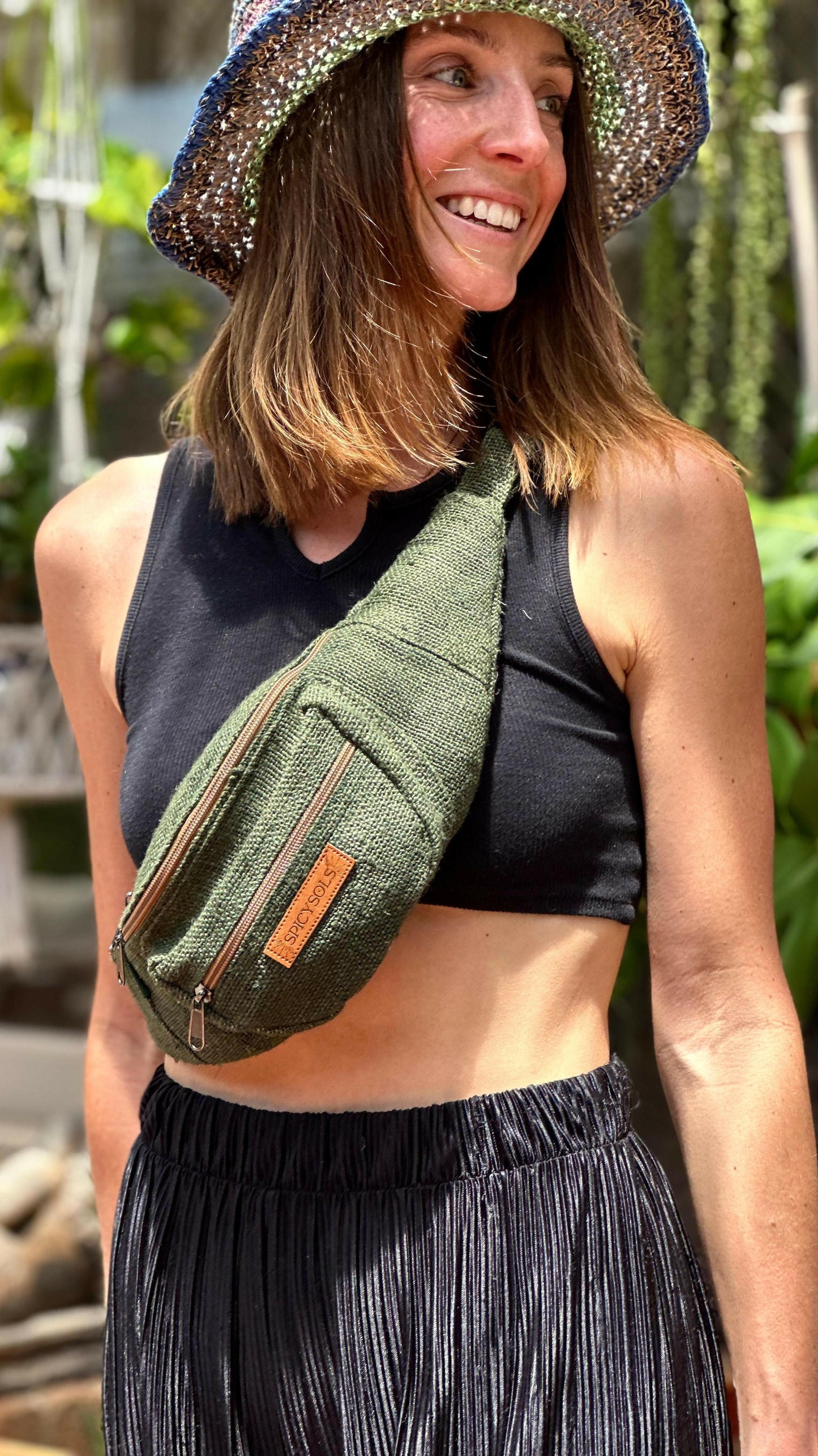 Hemp Bum Bag - Green.