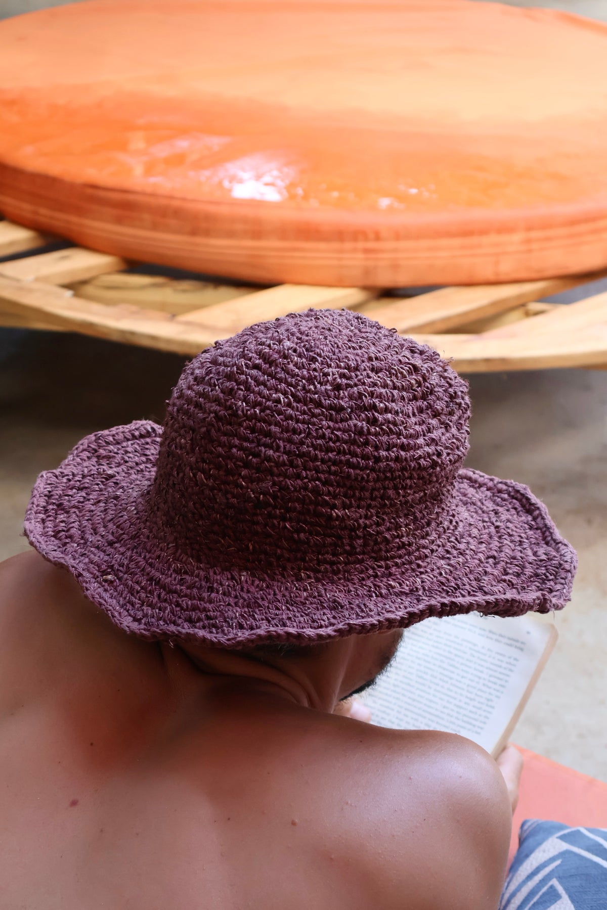 Brown Hemp Hat - Wide Brim