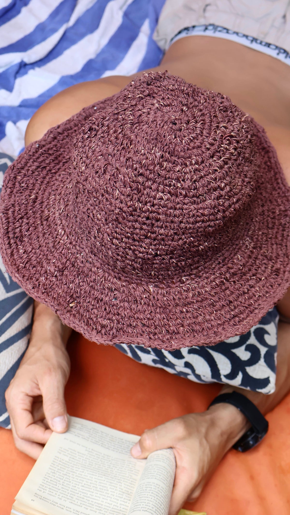 Brown Hemp Hat - Wide Brim