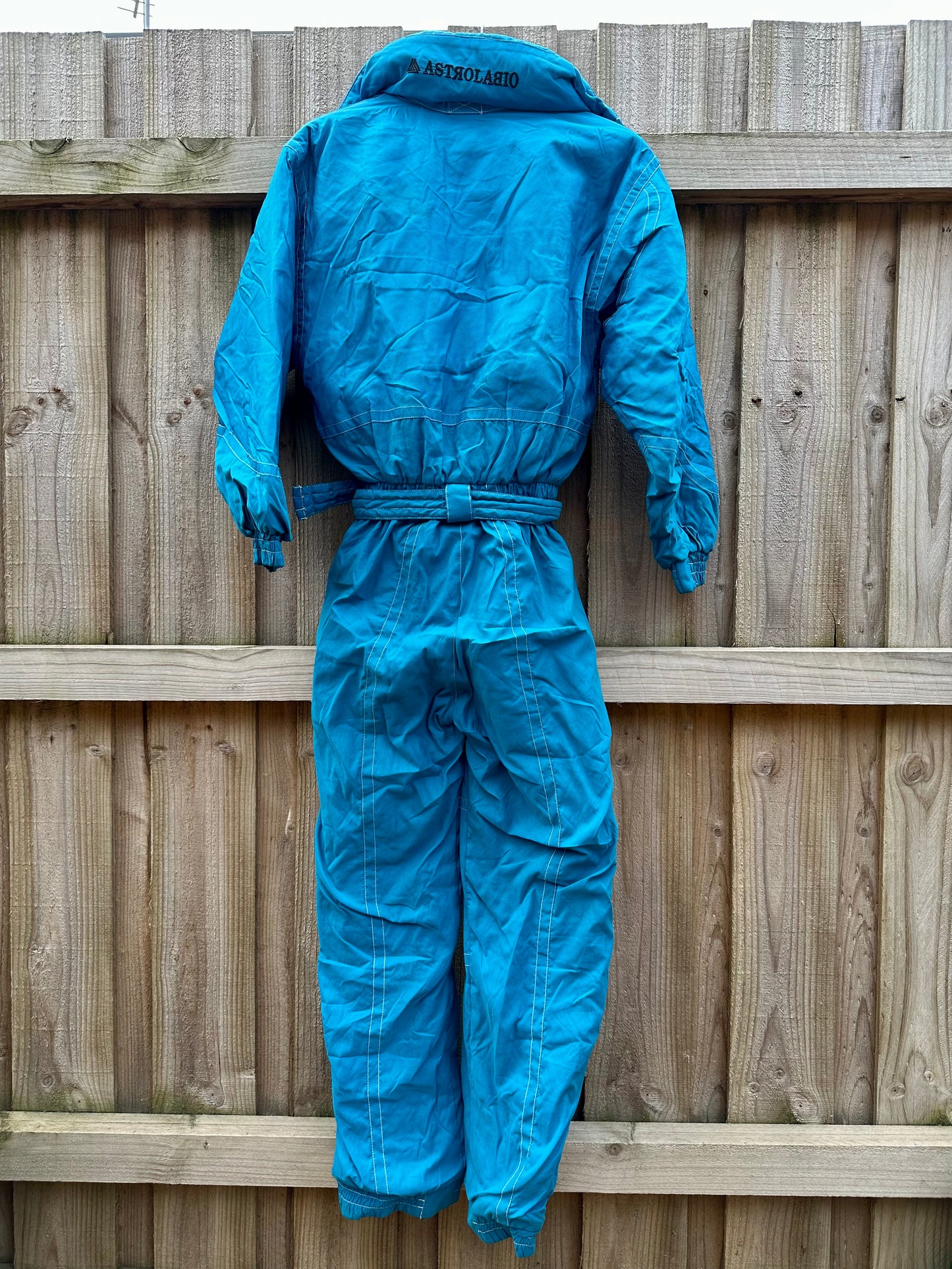 Blue Contrast Stitch Retro Snow Suit