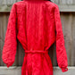 Red Quilted Puffer Vintage Snow Suit.