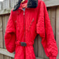 Red Quilted Puffer Vintage Snow Suit.