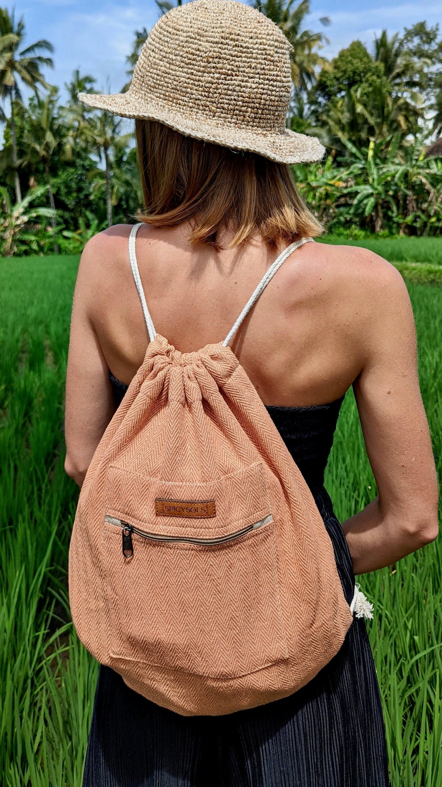 Drawstring Bag - Terracotta.