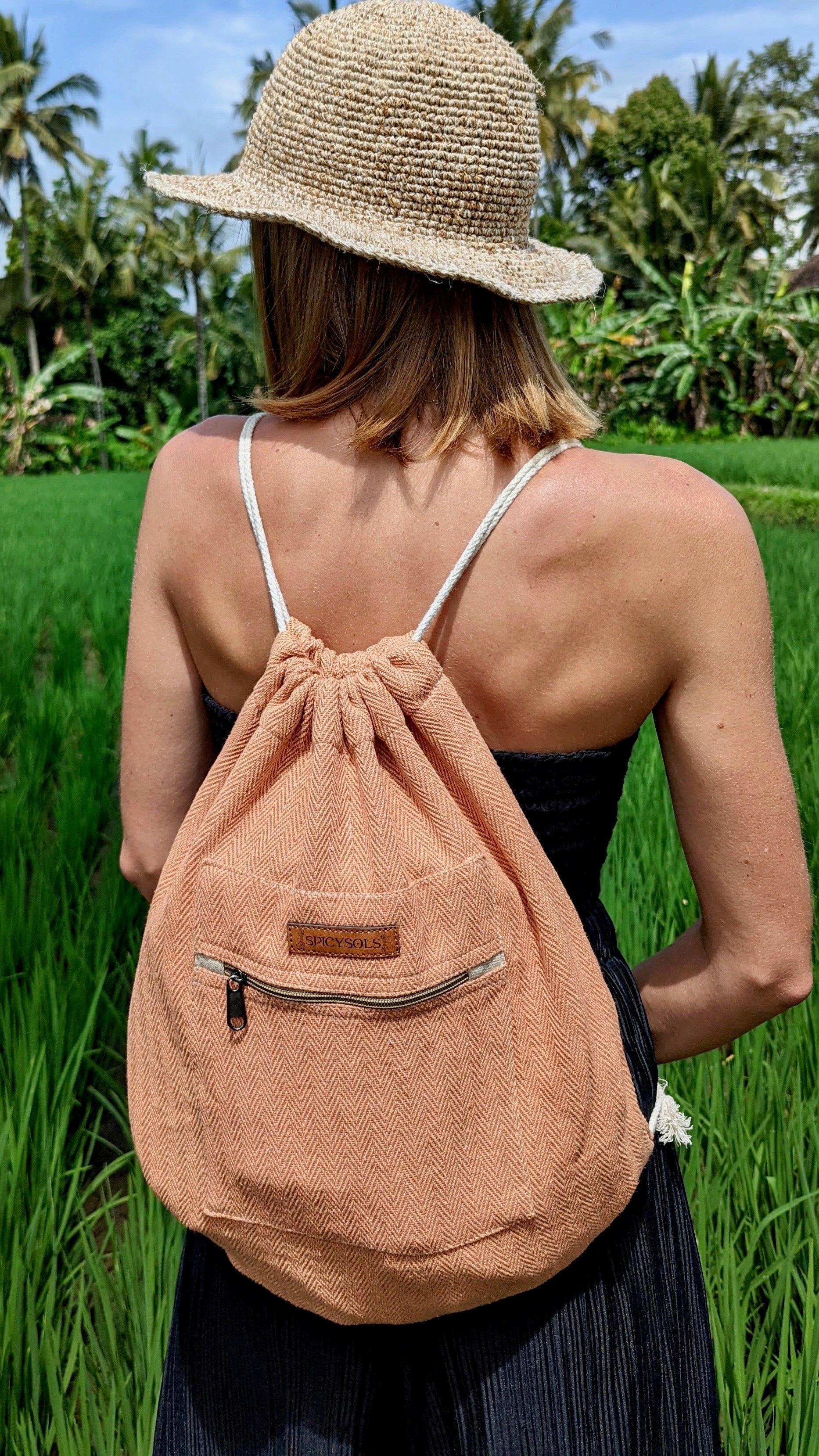 Drawstring Bag - Terracotta.